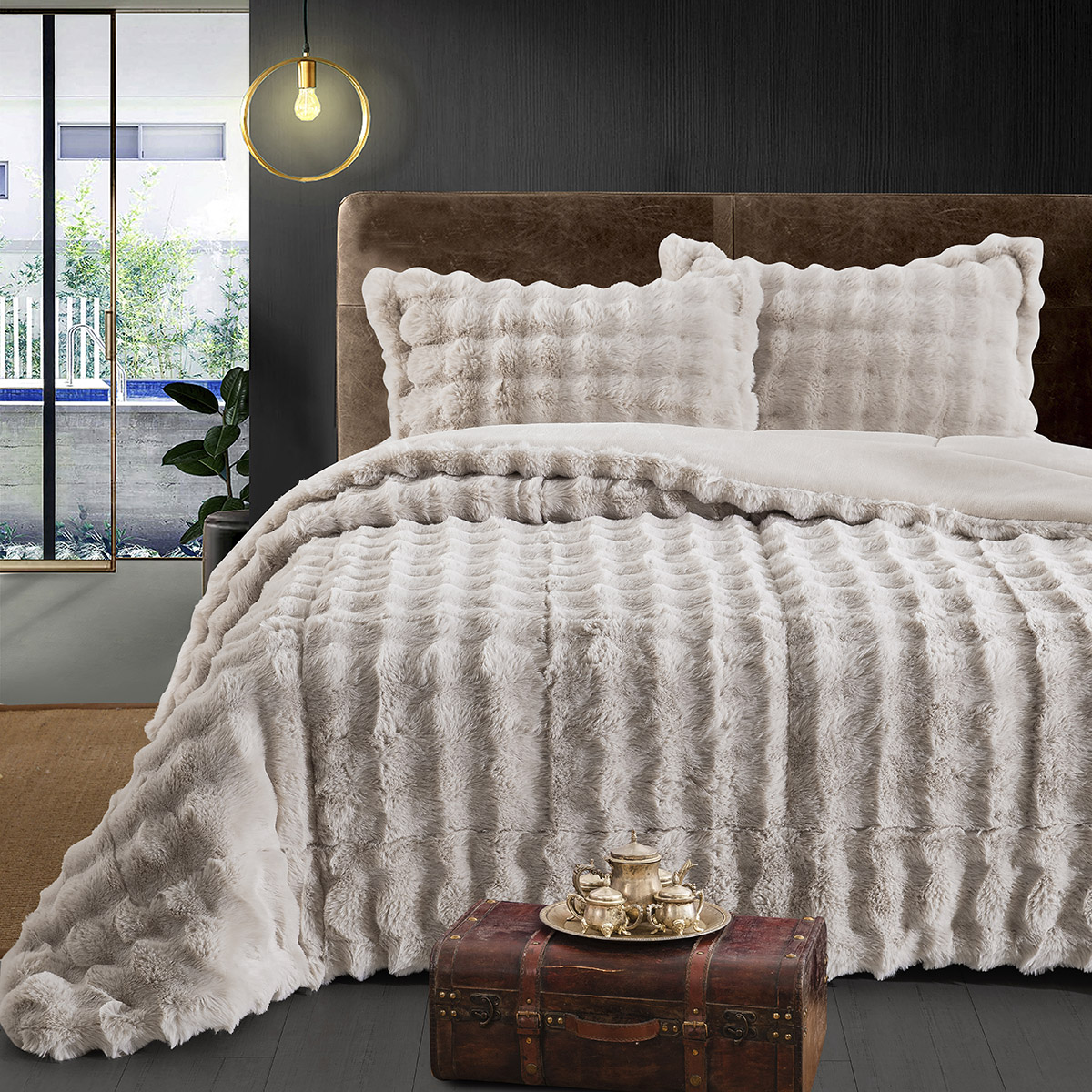 Κουβερτοπάπλωμα Γούνινο Υπέρδιπλο 12663 Beauty Home 220x240